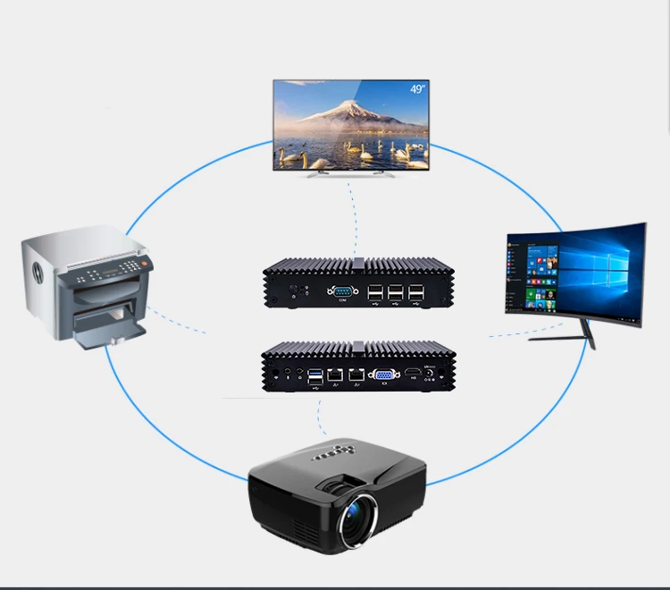 2019 дешевые 2 Ethernet Новый промышленный безвентиляторный мини промышленный ПК 12 v персональный компьютер