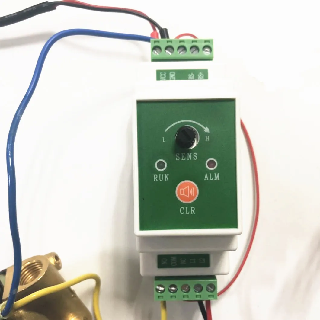 Water leak detector with shut off valve water sensing cable,  water Shut-Off Valve, water leak detection rope