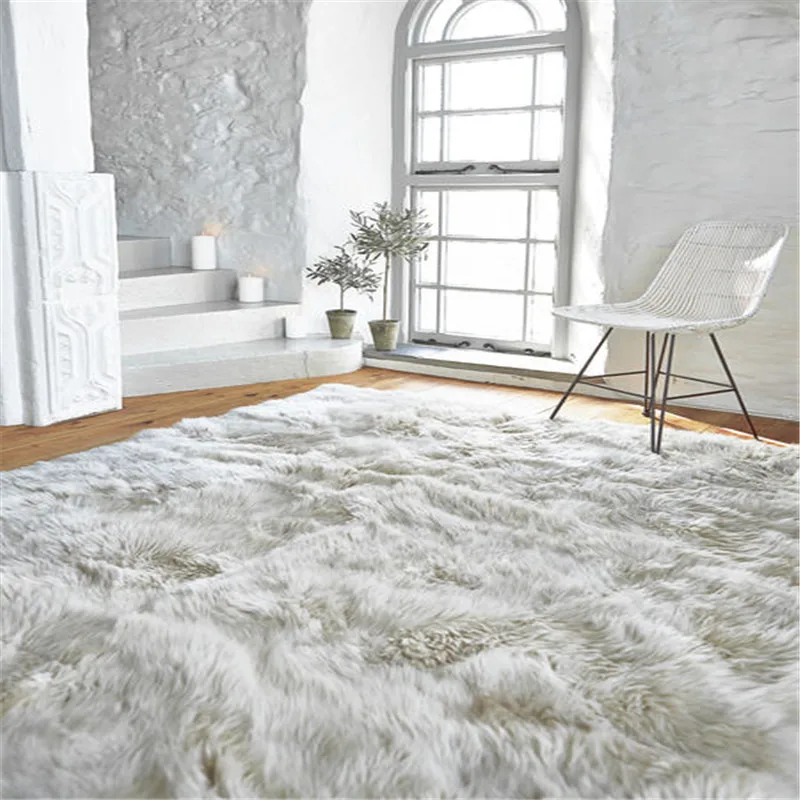 100% polyester faux rabbit fur rug