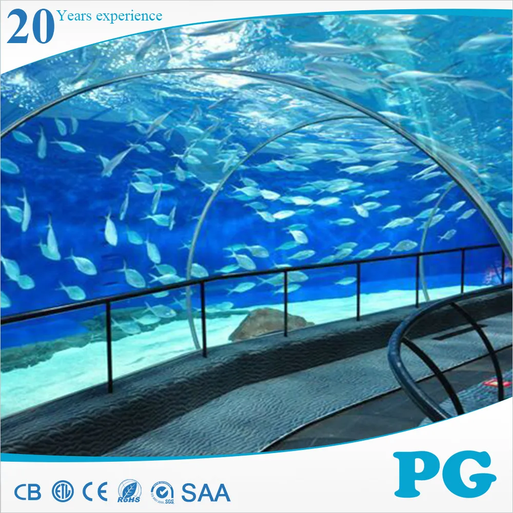 Одноразовая подача PG, 30 лет, непожелтевающий импортный светящийся пластиковый прозрачный акриловый туннельный аквариум для аквариума