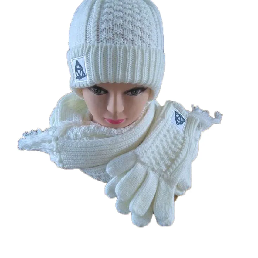 Custom Beanie Winter hats Designer Embroidered Warm with Logo And Scarf Knitted Hat set