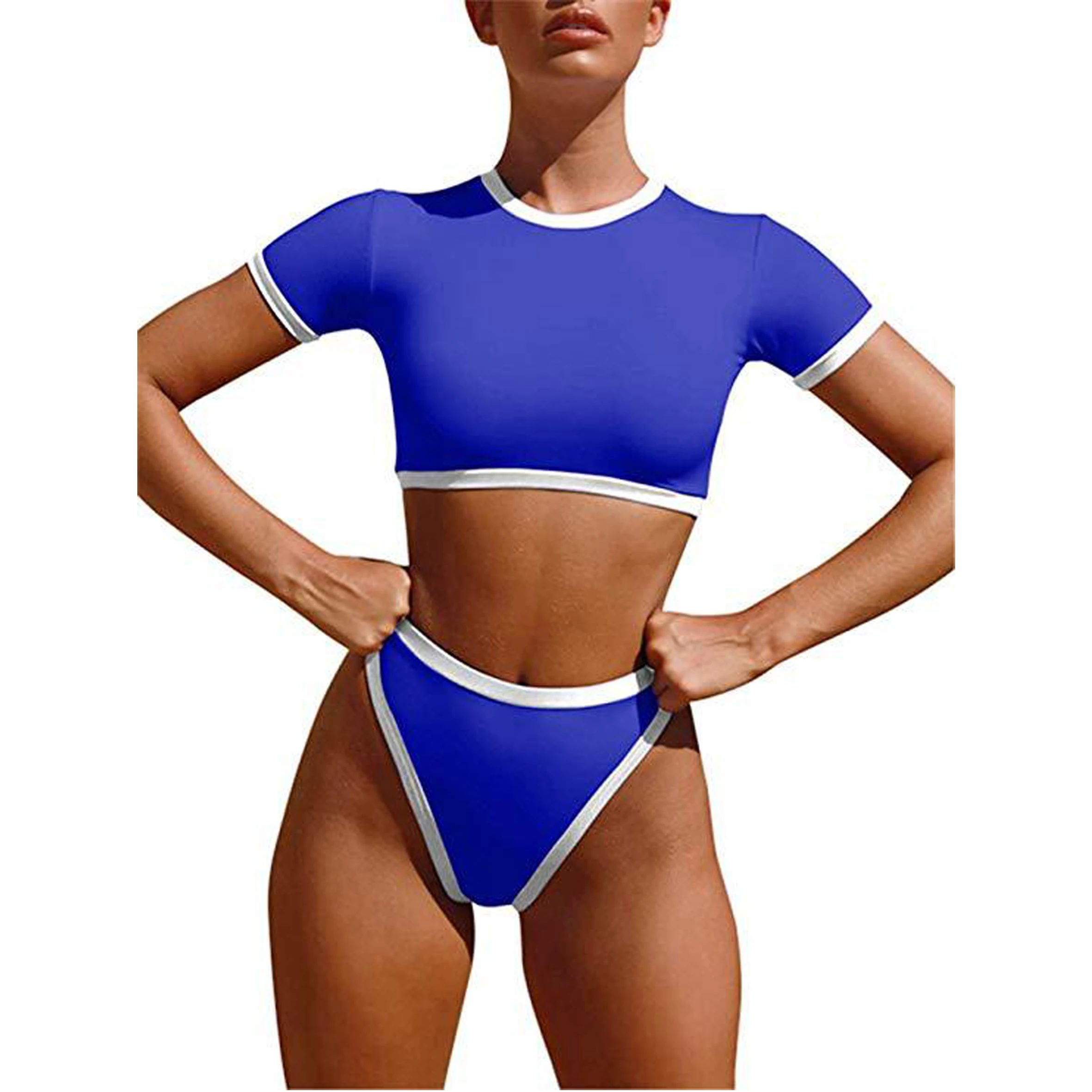 2019 High Neck T-shirt Swimwear Woman Swimsuit And Bathing Suits Sexy Bikini