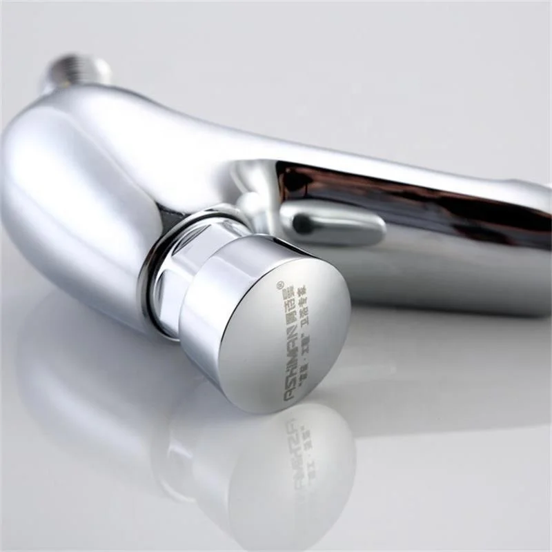 Brass self closing time delay push button basin faucet