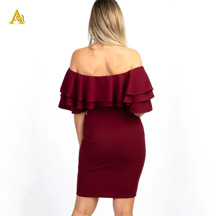 Hot Sale Womens Cowl Neck Maternity Dress Sexy Off Shoulder Maternity Clothing Dresses Women