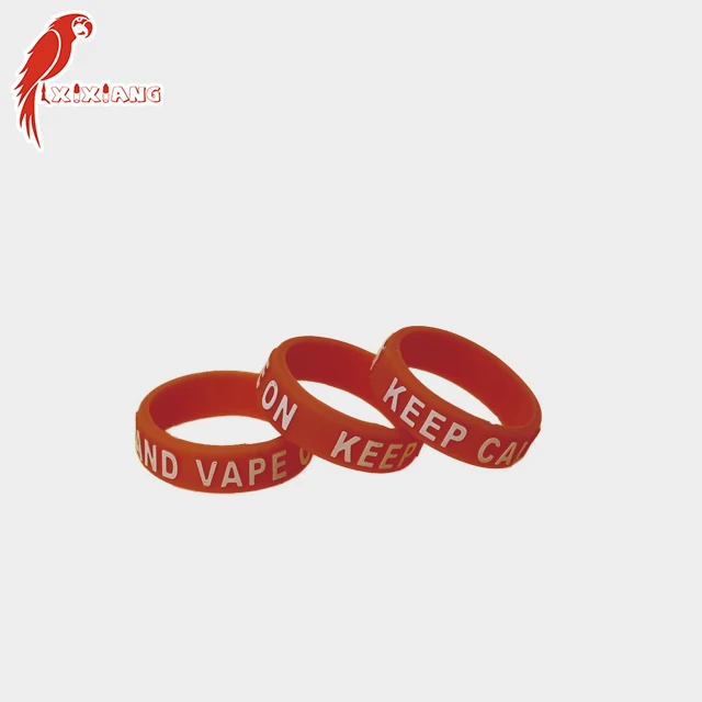 
2019 promotional vape mod custom silicone vape band and drip tip cap vape band wholesale 