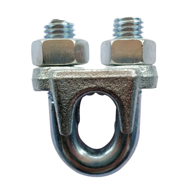 C45 carbon steel material galvanized steel wire rope clips  standard M12 cable clamps
