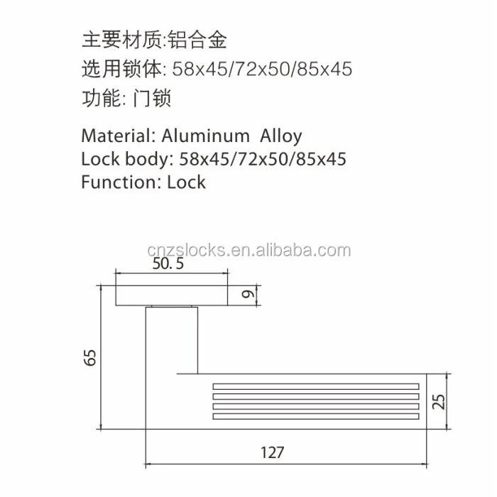 [FZ6-155] Russian aluminum alloy zinc handles high security door lock and handle doorknob knob