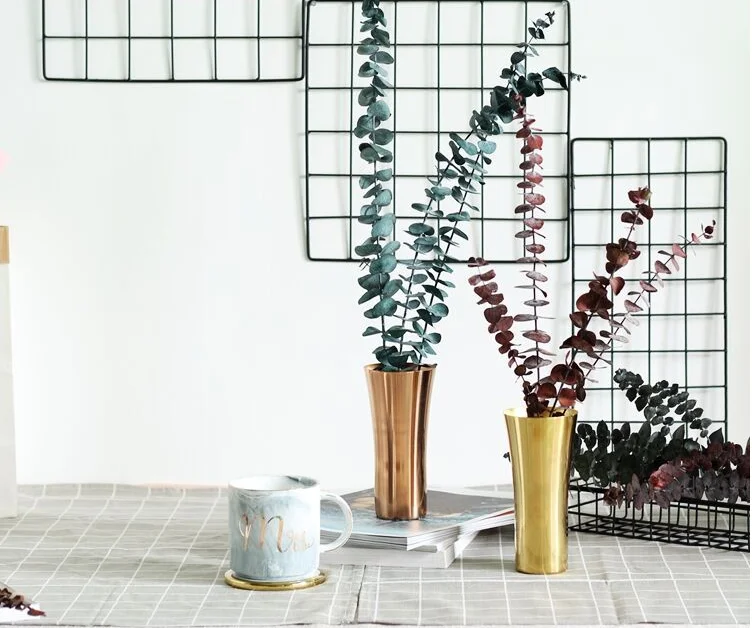 Оптовая продажа 551-11 Роскошная розовая золотая металлическая ваза для цветов из нержавеющей стали 304 для украшения дома