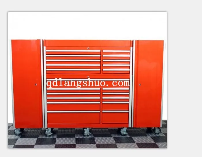 Box tools mechanic US general new design Metal Tool Box with two side lockers on wheels Made In China