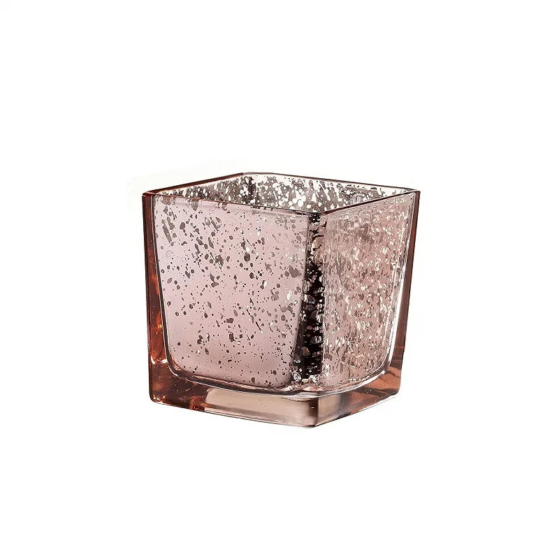 Wholesale Linlang Rose Gold Mercury Glass Candle Holder For Votives Wedding Decoration