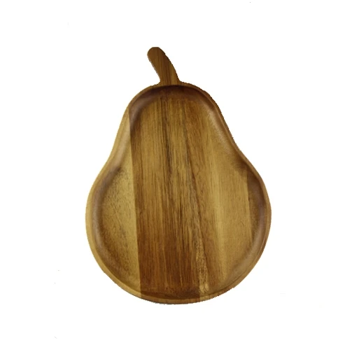 wooden fruit tray acacia pear shape wooden candy tray
