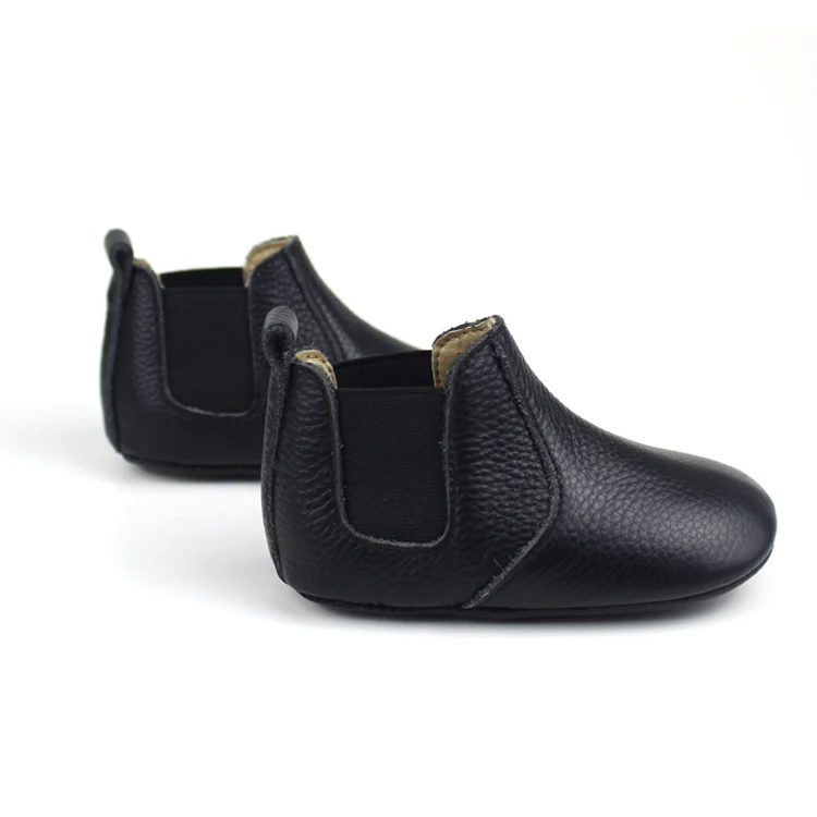 Оптовая продажа, черные ботинки из натуральной коровьей кожи на мягкой подошве, кожаные ботинки для мальчиков и девочек