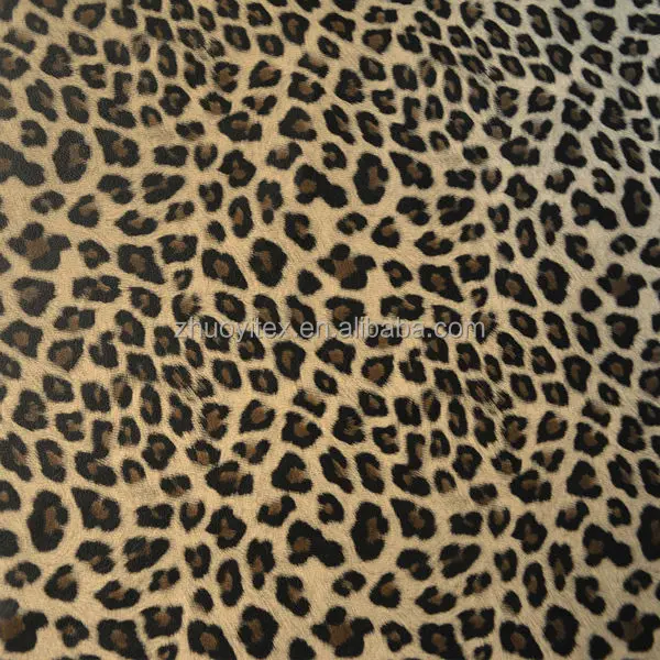 
leopard printed faux suede fabric leather fabric for upholstery 