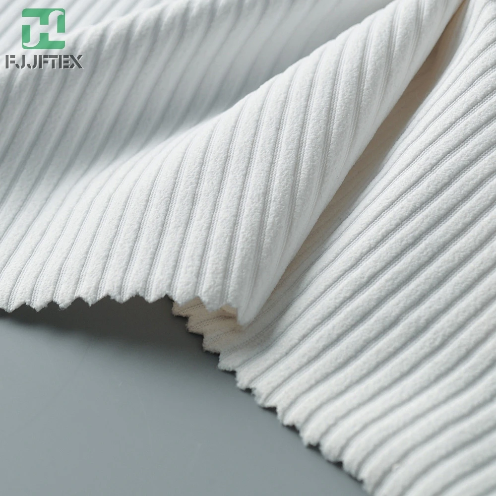 Stretch ottoman ribbed 88 polyester 12 elastane knit fabric for swimwear