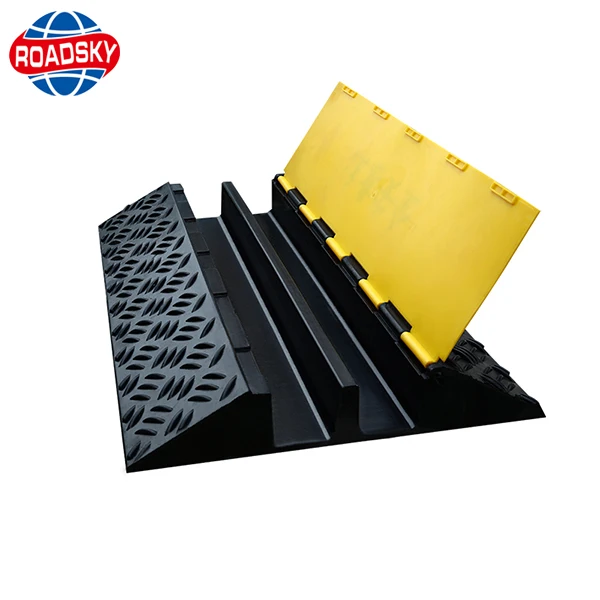 
outdoor durable rubber cable protector 5 channel yellow jacket <span style=