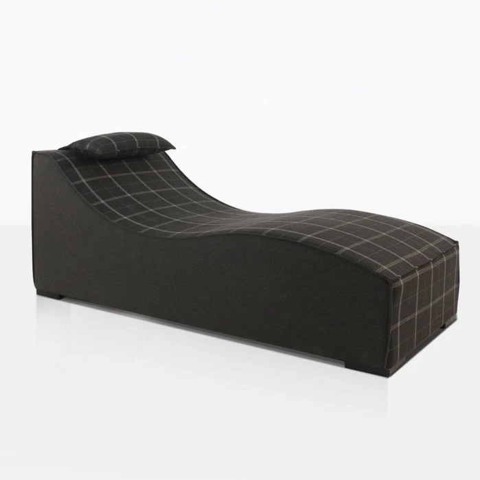 Outdoor wave model fabric covered sun lounger