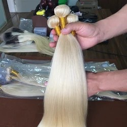 virgin cuticle aligned 613 Hair,  613 Blonde Virgin Brazilian Human Hair Bundles, High Quality 613 Virgin Hair for Black Women