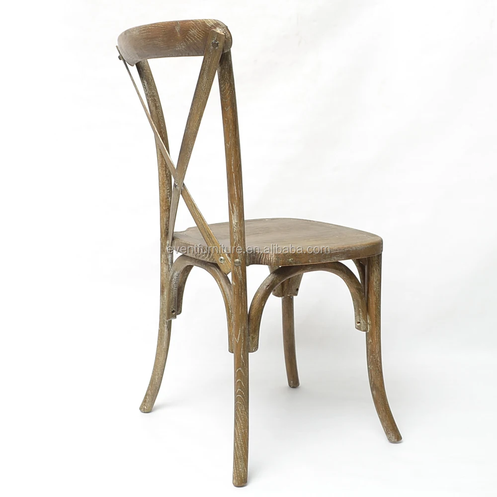 
Hard solid wedding and event cross back wood chair 