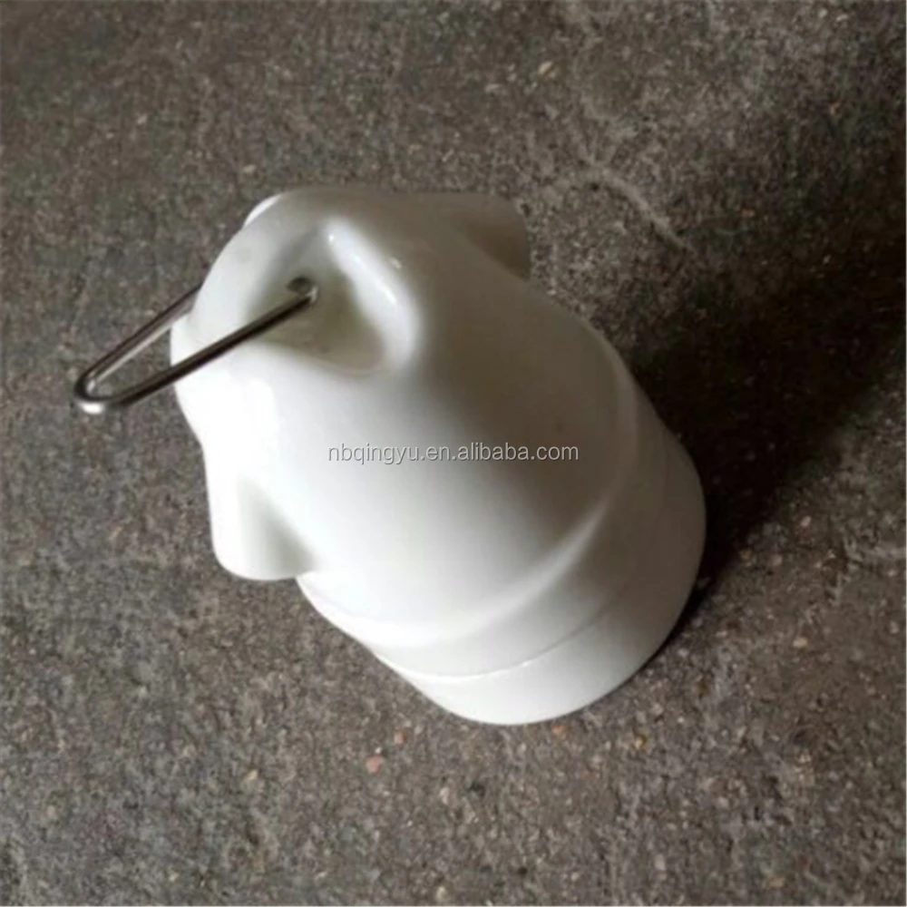 2107 new design E27 Porcelain Lamp Holder Black Table Lamp Bulb Socket with hook