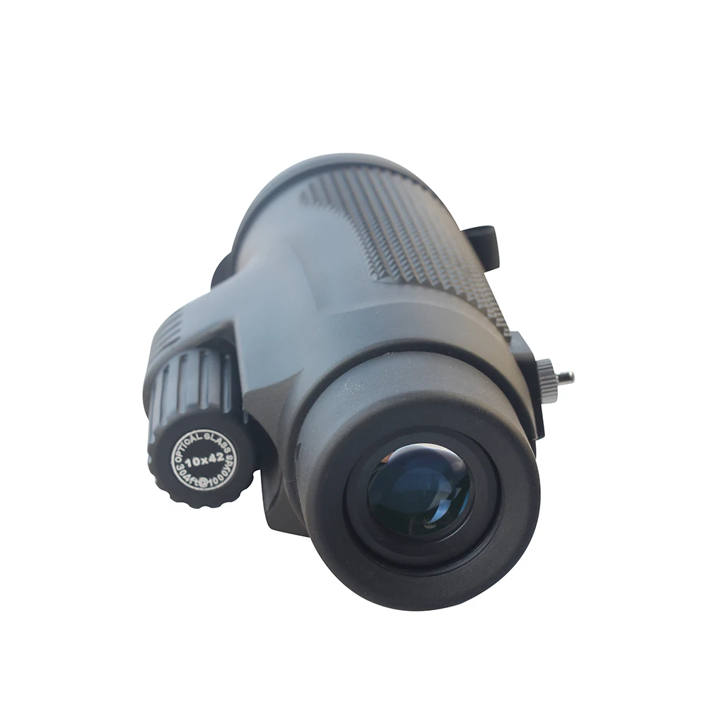 (BM-1023)High definition 10X42 long range Outdoor Pocket Handheld Compact Rubber Eyecups Wide Angle of View Black Monocular