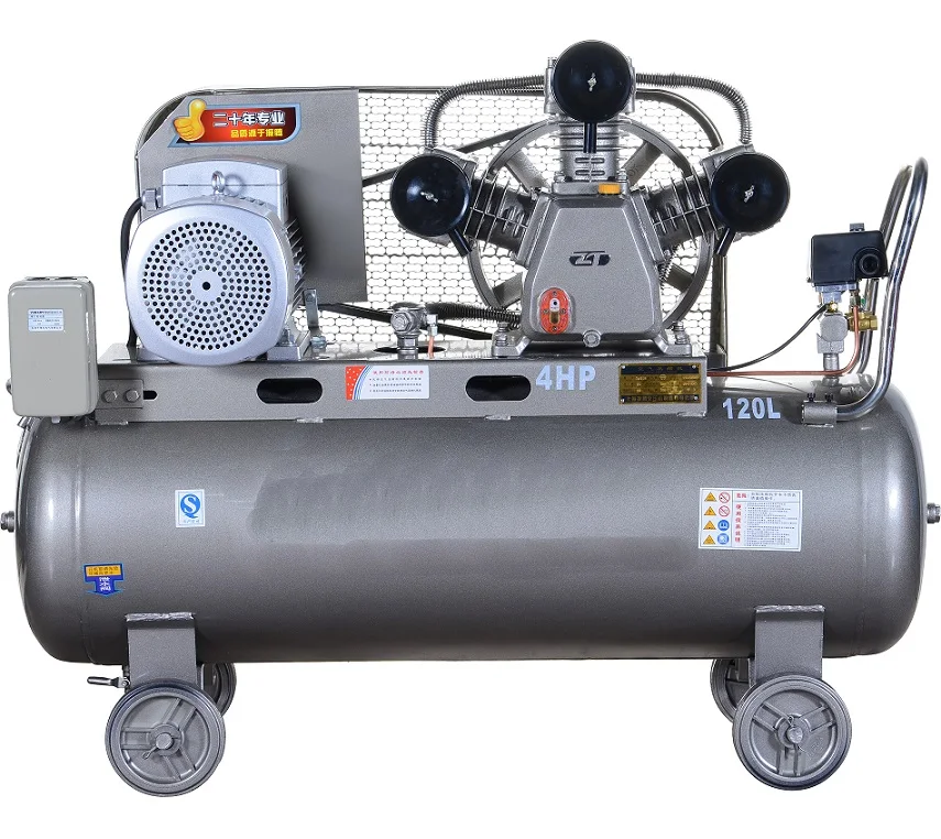 Belt-driven4 hp portable 3-cylinder air compressor with CE ROHS