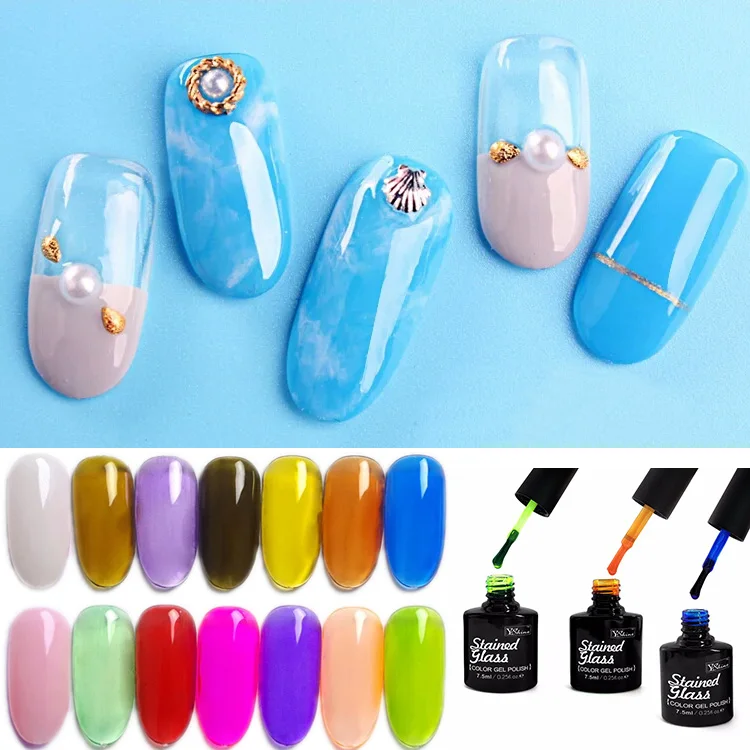 Y-shine Beauty Production 28 Transparent Colors  Gel Polish For Nail Blooming Art Amber UV Gel