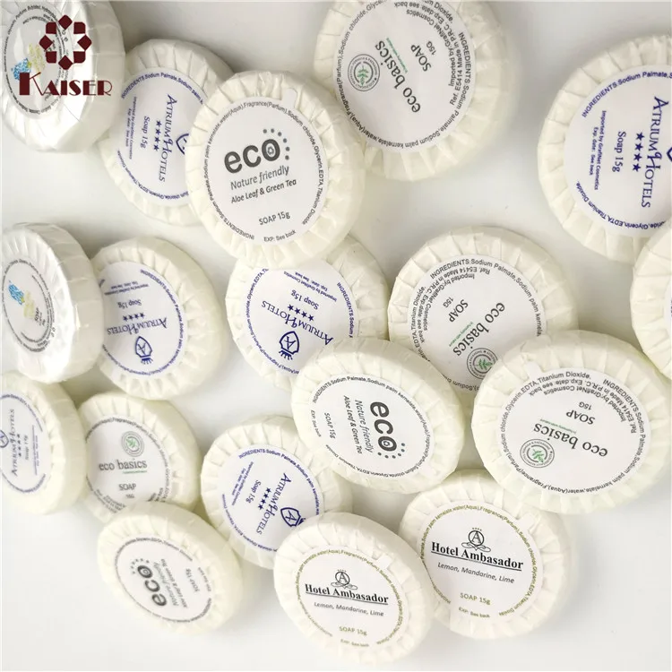 10-50g round soap with paper wrapped/plastic wrapped for hotel use
