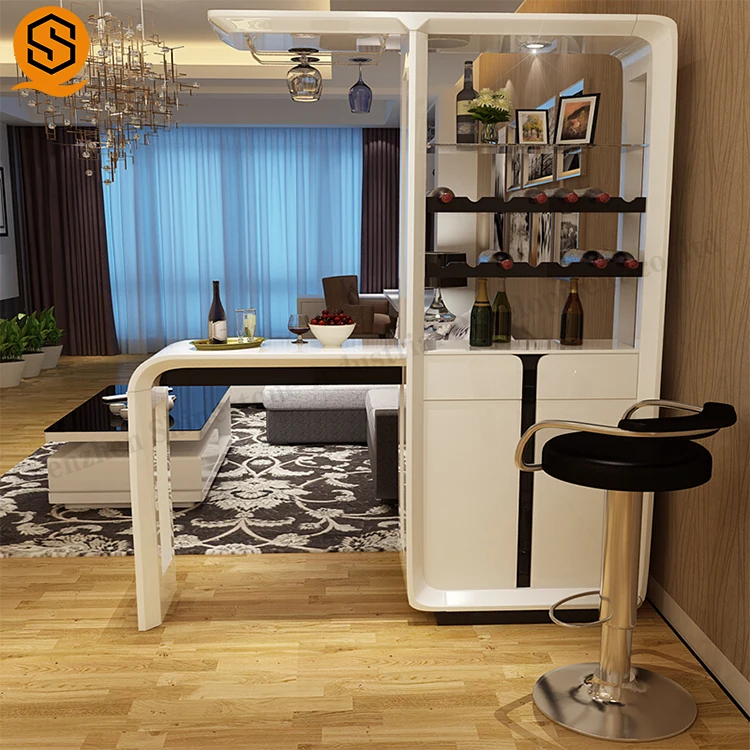 Elegant white wine display cabinet solid surface living room shoes cabinets storage cabinet
