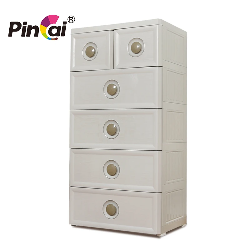 Elegant Multi-layer Storage  Cabinet Plastic Drawer with Lock& Wheels