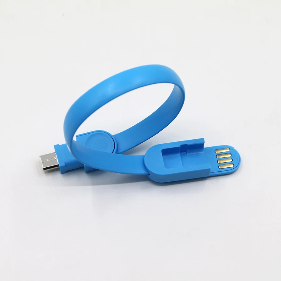 Promotion Gift Mobile Phone Charger Custom Bracelet USB Cable 2 in 1 USB Cable Bracelet