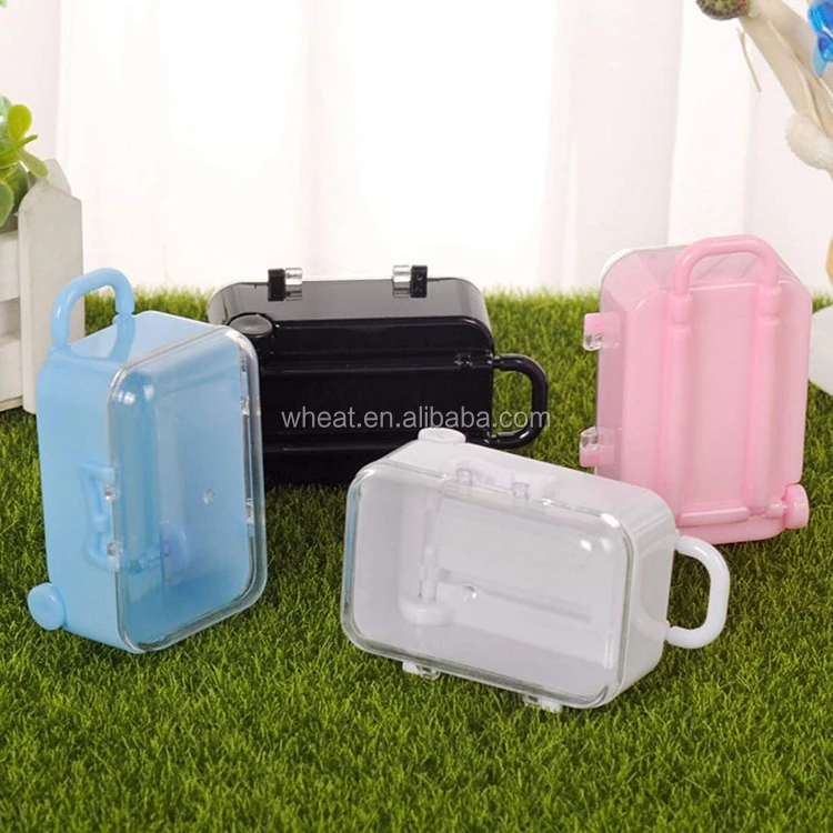Wedding Favor Themed Mini Travel Plastic Suitcase Candy Box