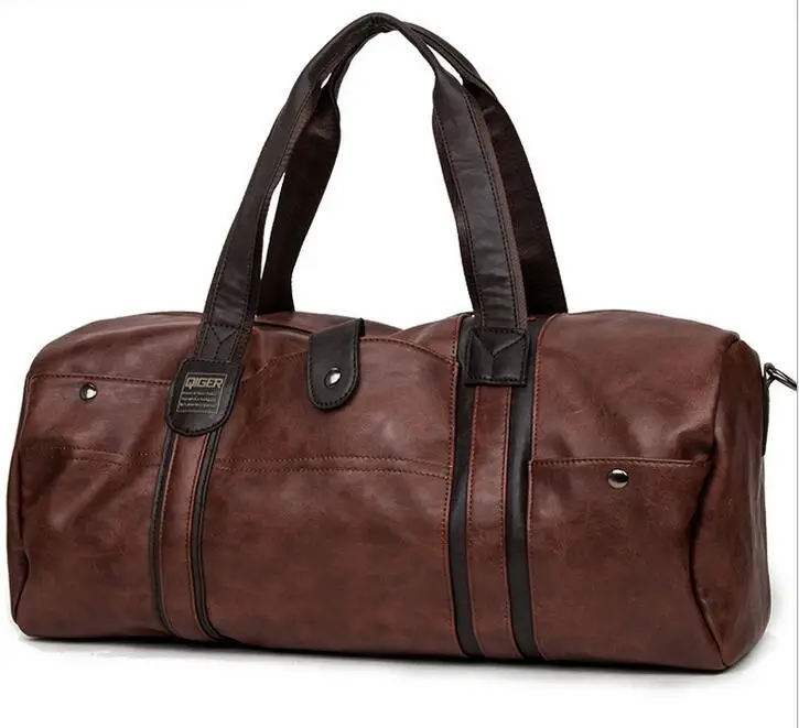 
 Высококачественная спортивная сумка из искусственной кожи для спортзала, спортивные сумки-тоуты, черные дорожные Сумки из искусственной кожи для поездок на выходные  