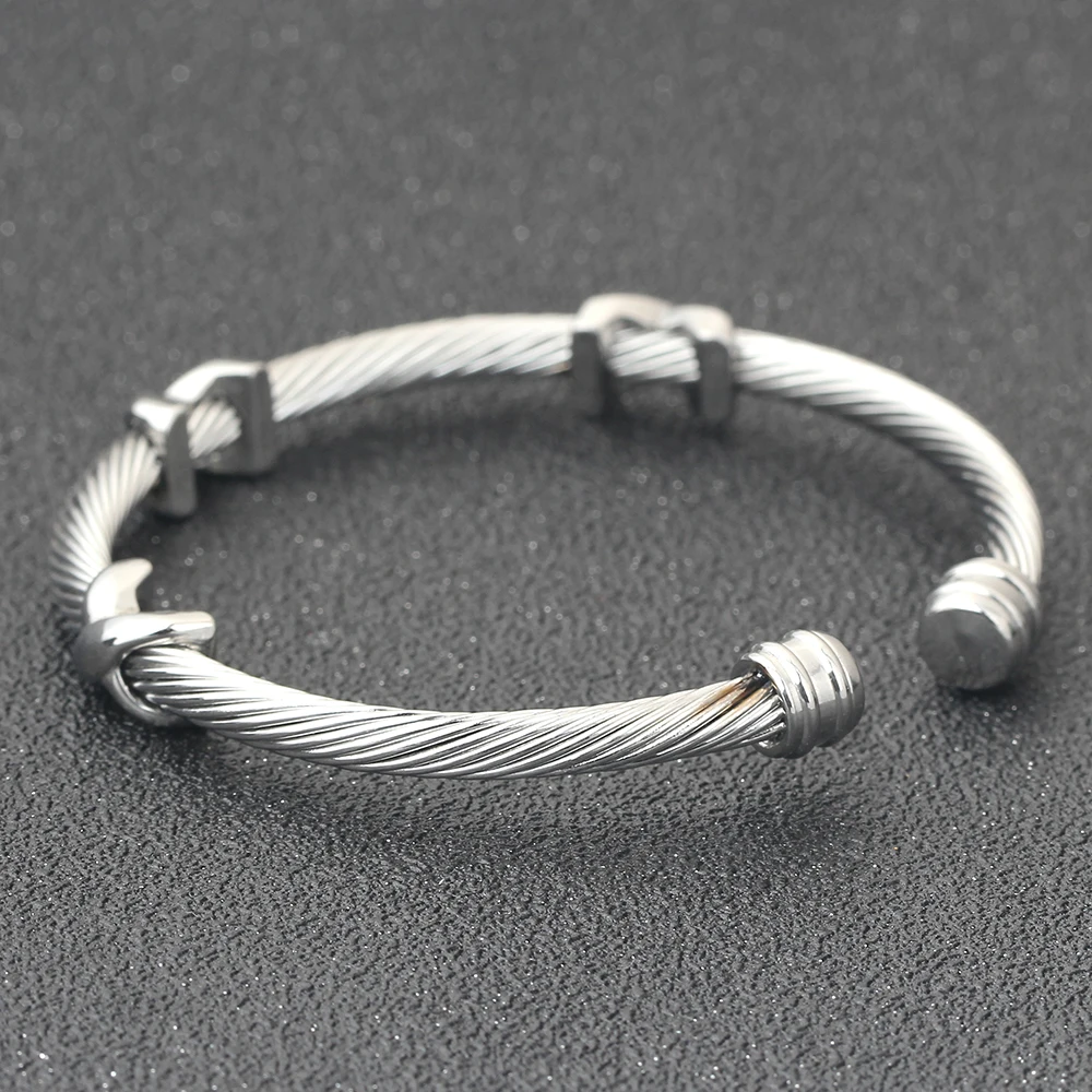 2024 Women open cuff bracelet plated gold cuff bracelet women jewelry silver stainless steel cuff bangle bracelet