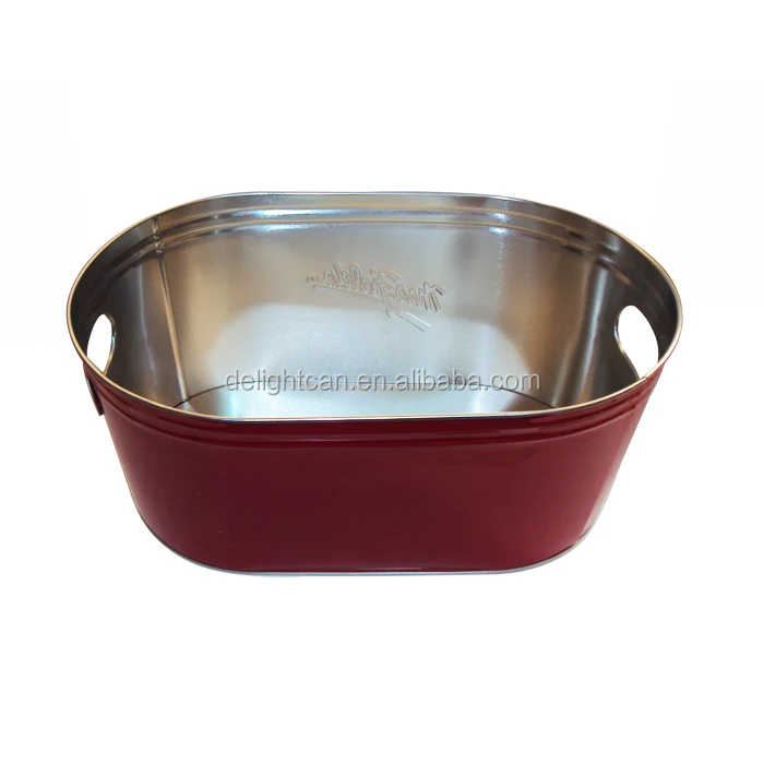 Customized print Ice beer Beverage Tin Bucket metal ice tin bucket for beer