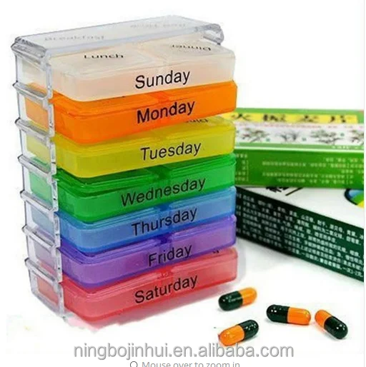 
Useful Medicine Weekly Storage Pill 7 Day Tablet Sorter Box Container Case Organizer Health Care Pill Box Colorful 