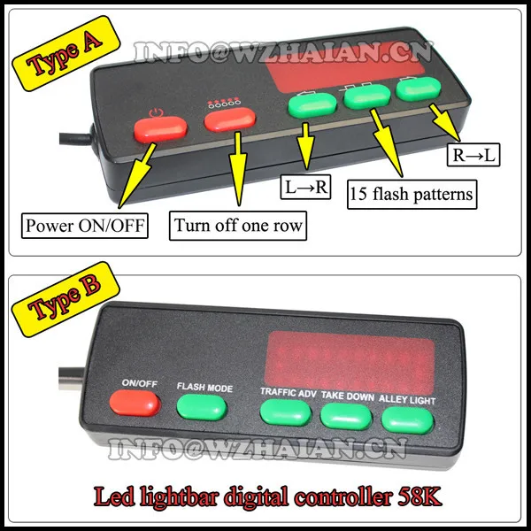 Controller Led Lightbar 5 Buttons Digital Led Display Switches Box For Roof Light Bars Lightbar Switch Box