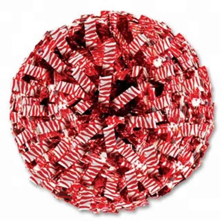 baton handle 6 inch cheerleading zebra pom poms manufacture in China