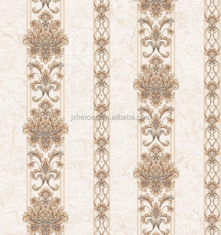 Beautiful Small Euro Flower Vertical Stripe German Wallpaper for Hotel and Bedroom