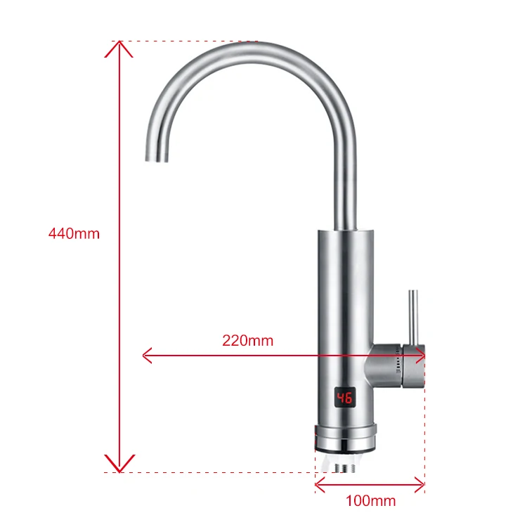 Amazon Hot Stainless Steel Kitchen Bathroom  Instant Electric Heating Water Faucet