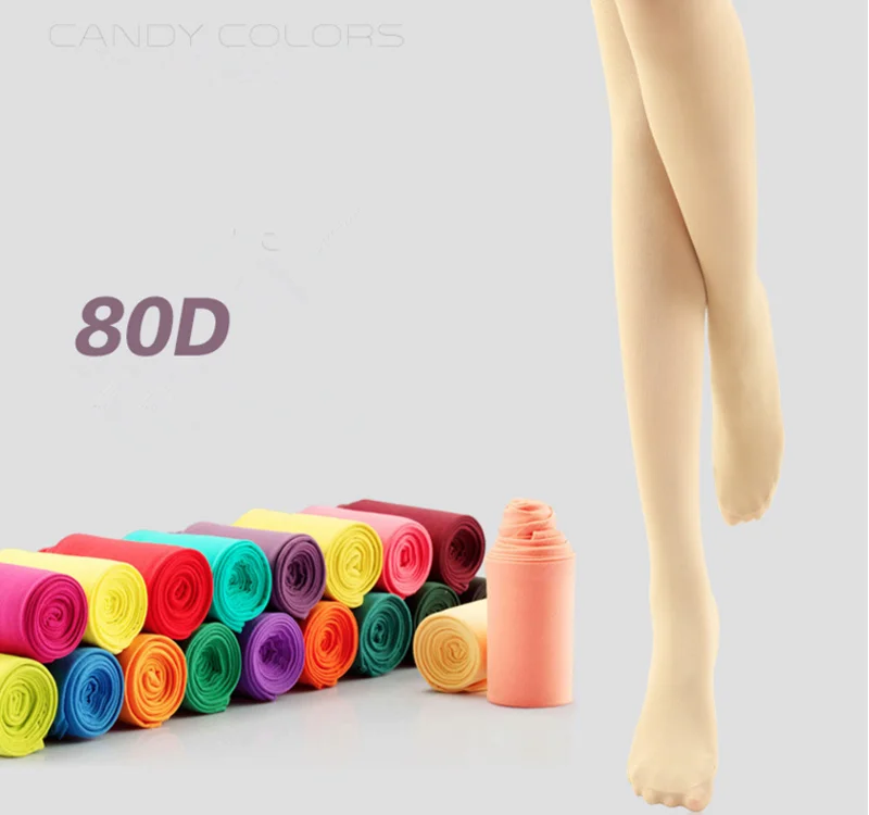 Girl fashionable 80D spring nylon tube pantyhose