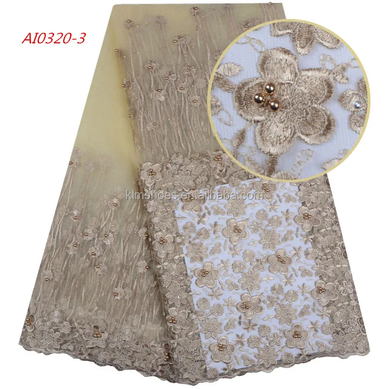 African French Lace High Quality Lace Fabric Bridal Beaded Trims 1122