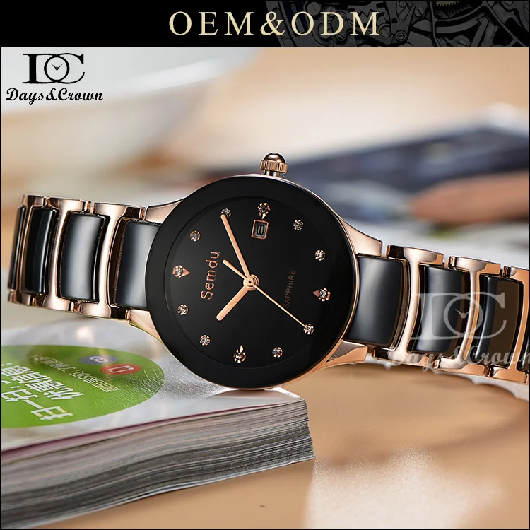Ready to ship Make your own logo Original Brand Custom woman ceramic Wrist Watch