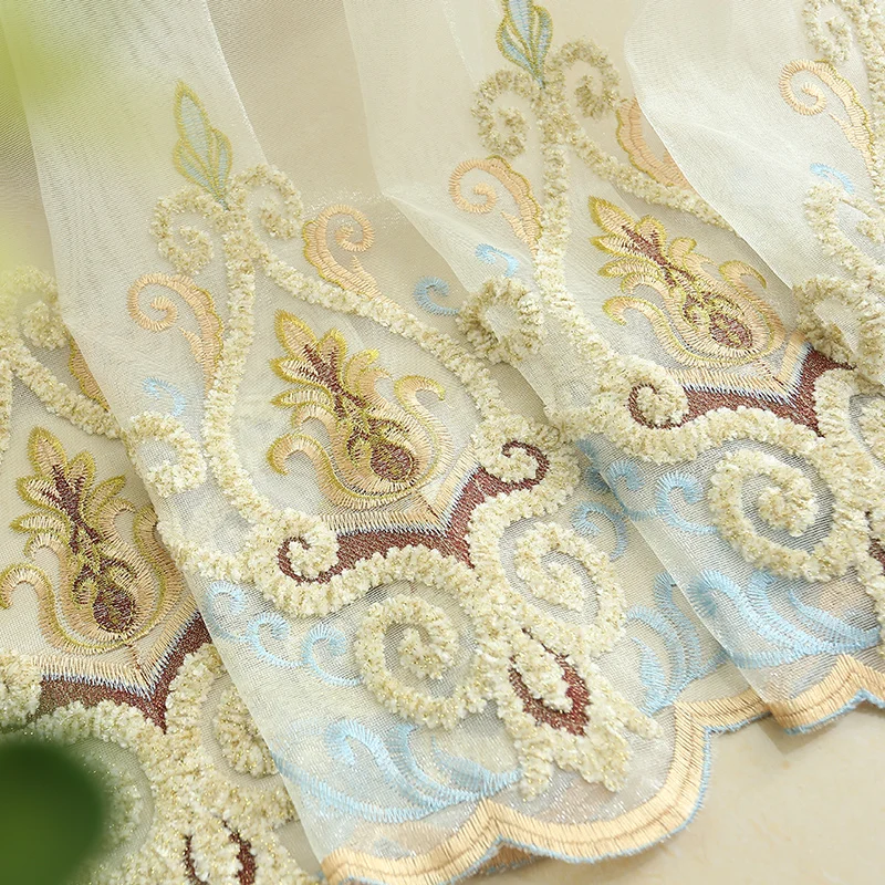 Factory Curtain Fabrics Turkey Embroidered OEM 100% Polyester curtain