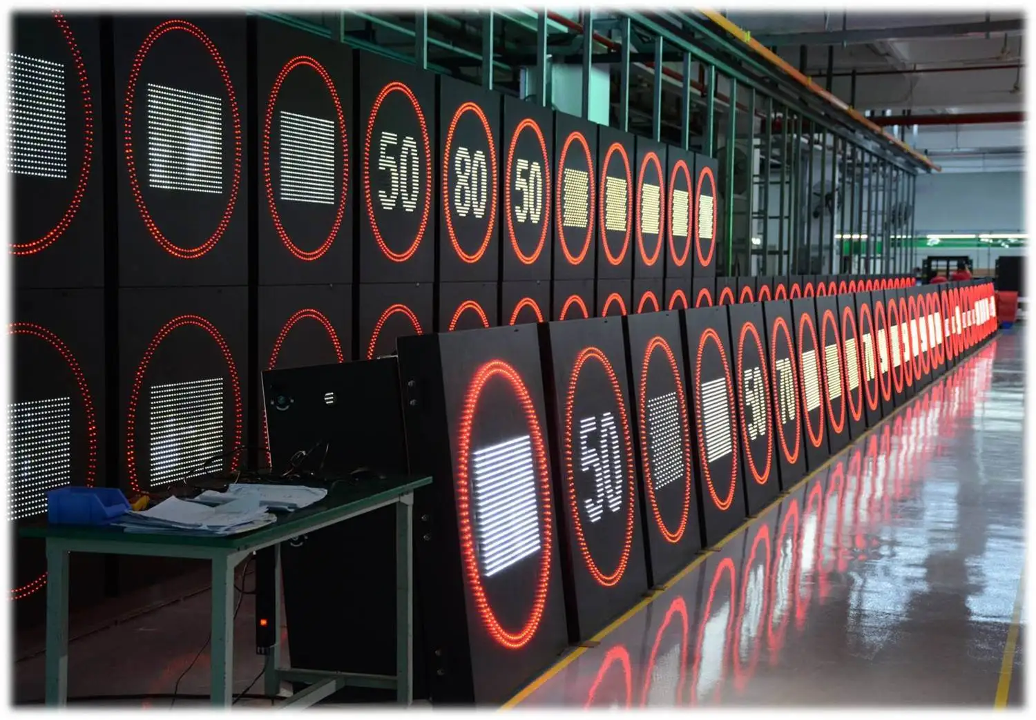 Traffic speed limit sign VMS  for highway and road traffic display warning remind