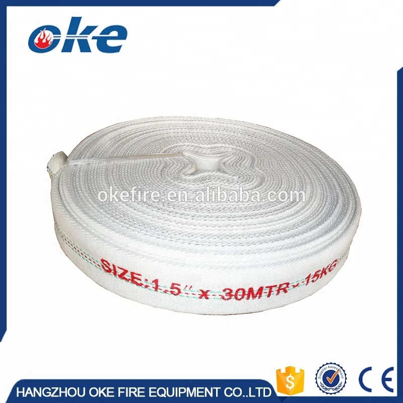 Okefire White Plain Jacket Fire Hose with Storz / British / French Coupling