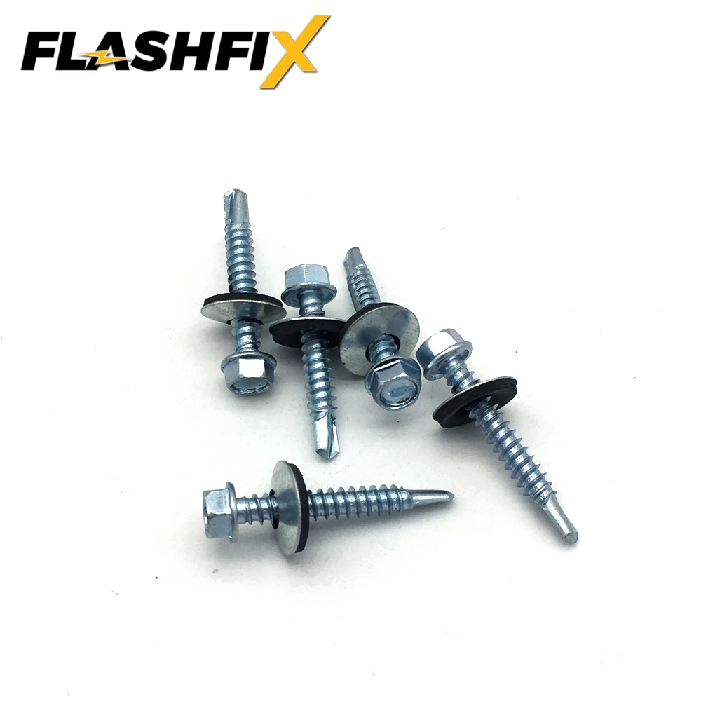 Hex Washer Head Recessed Self Tapping Drilling Screw With EPDM Boned Washer