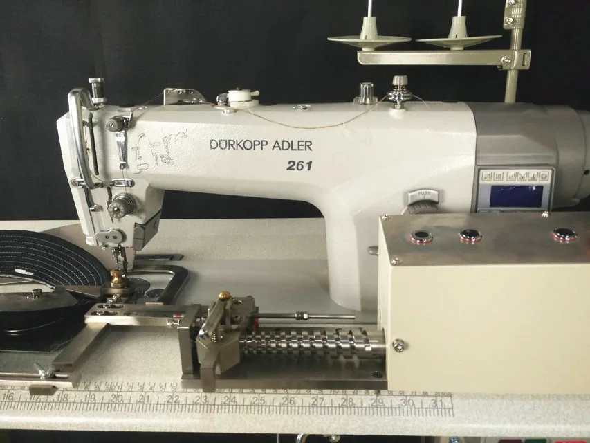Hat visor automatic sewing machine with computer control