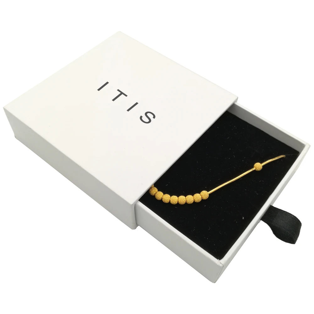  Luxury magnetic white velvet drawer bracelet jewelry gift paper cardboard custom logo prinited ring packaging jewellery box