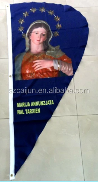 Customized design double sides printed P shape teardrop feather flag