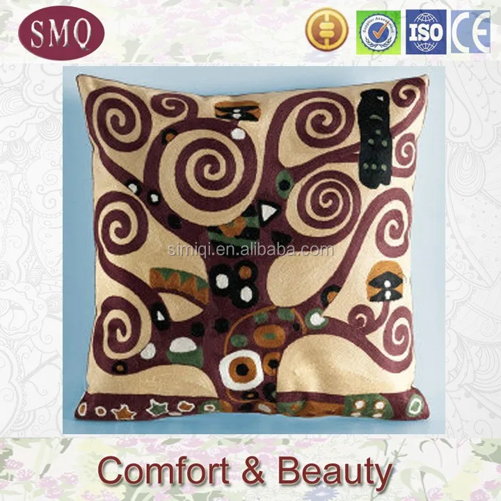 custom flowers design 45X45 cm cushion cover embroidery for sofa decor